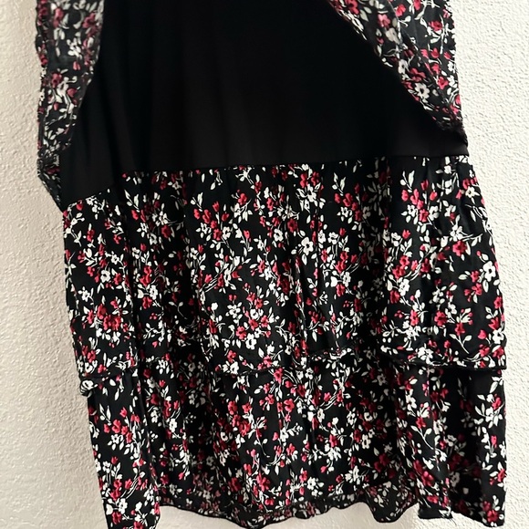Ruffled Floral And Black Boho Skirt From Céline By Champion Size L - Picture 3 of 6